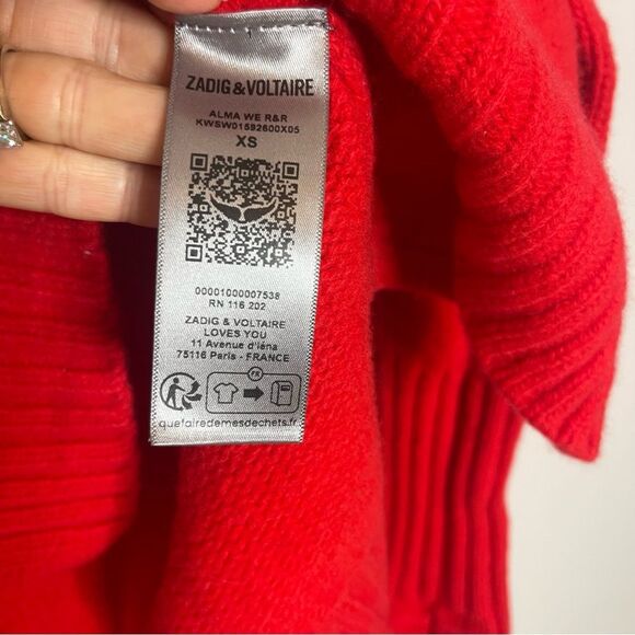 Zadig&Voltaire Alma intarsia-knit wool jumper pullover sweater XS Flawed NWOT - Picture 13 of 15